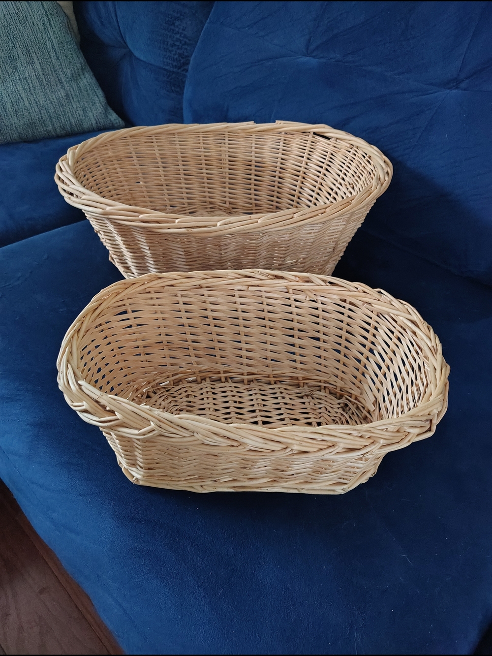 Natural Wicker Oval Storage Baskets- Neutral